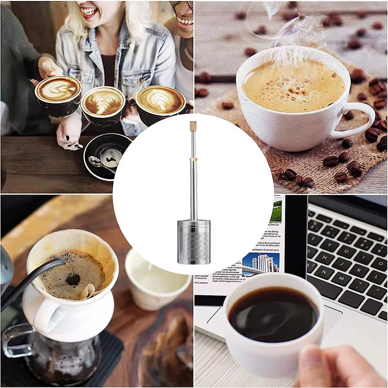 Press Type Coffee Infuser Stainless Steel Spring Drive Strainer Easy to Clean Reusable Press Coffee Infuser Plunger Cafetiere